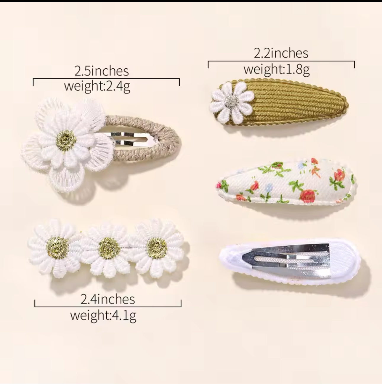 Floral hair clips