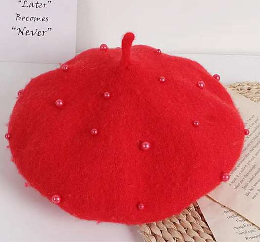 Red pearl beret