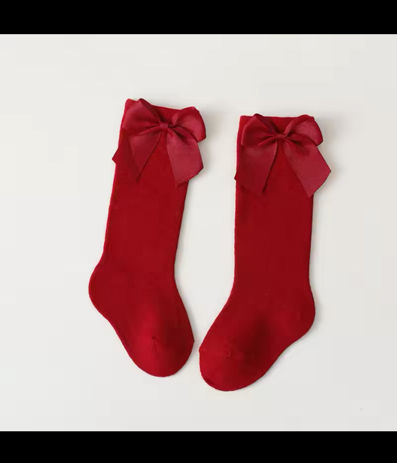 Red bow socks